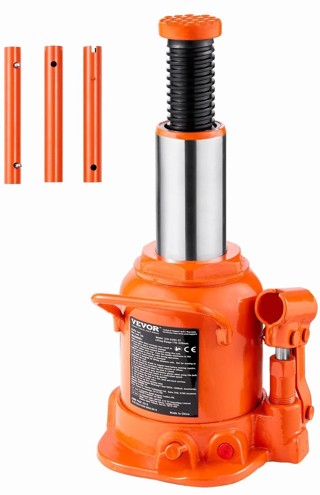 Main image of Hydraulic Bottle Jack, 20 Ton/44092 lbs Low Profile Welded Bottle Jack with 6.69''-12.6'' Lifting Range & 3-Section Long Handle, for Car, Pickup, Truck, RV, Auto Repair, Industrial Engineering