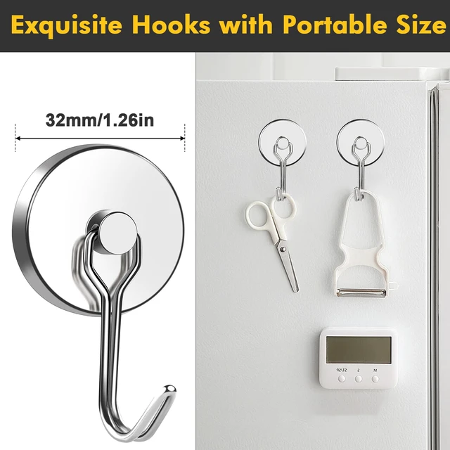 Alt view image 3 of 7 - Magnetic Hooks Heavy Duty 120LB+ Swivel Swing Strong Magnet Hook Neodymium Hook Magnets for Hanging Home Workplace Metal Door Office and Garage