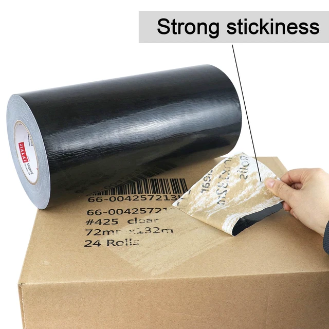 Alt view image 5 of 7 - Wide Duct Tape 12 Inch, Industrial Grade 30Yards (90 ft) Wide Tape Duct, 9 Mil Heavy-Duty, Waterproof, Strong, Flexible, No Residue, for Crafts & Home Improvement (Black, 12'' x 90ft)