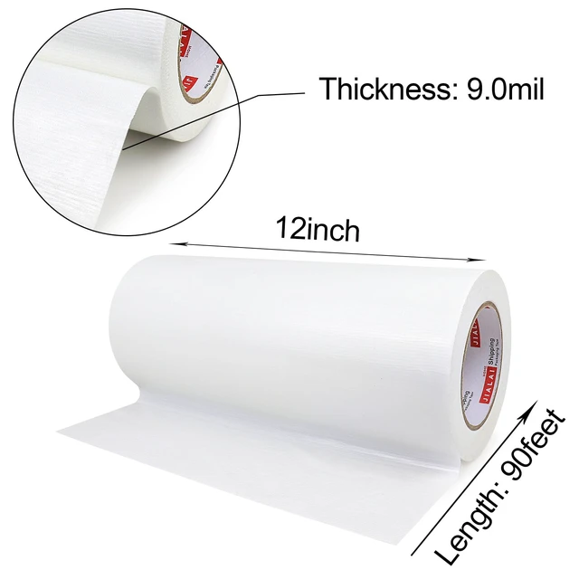 Alt view image 2 of 7 - 12 Inch Wide Duct Tape, Industrial Grade 30Yards (90 ft) Wide Tape Duct, 9 Mil Heavy-Duty, Waterproof, Strong, Flexible, No Residue, for Crafts & Home Improvement (White, 12'' x 90ft)