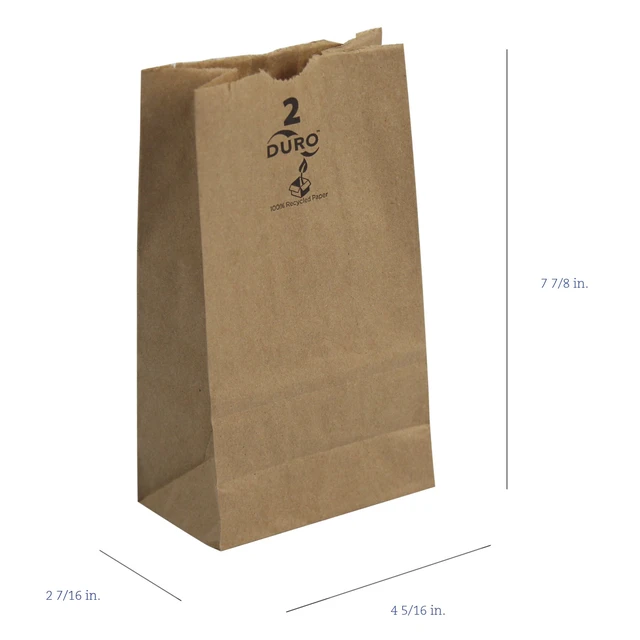 Alt view image 4 of 7 - 18402 2# Small Brown Paper Bags, 4.31 x 2.43 x 7.87 Inches, 500 Ct Made In USA Small Disposable Paper Bags Ideal for Cookies, Treats, & Lunches: Take Out Bags