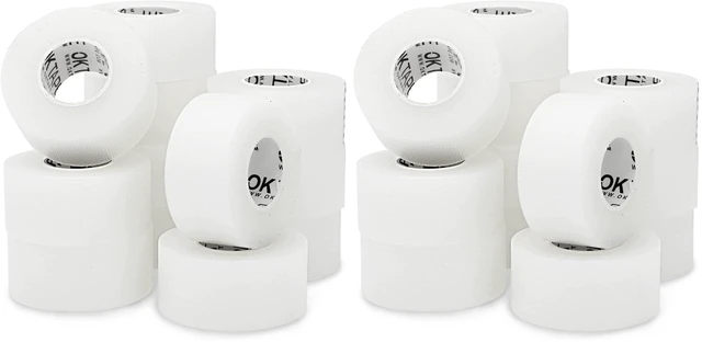 Main image of OKPore Transparent Medical Tape (Pack of 24) - First Aid Surgical Tape Hypoallergenic and Breathable for Wound Dressing Care, Latex Free, 1in x 10yds