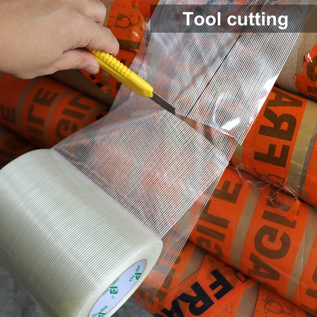 Alt view image 6 of 7 - Wide Strapping Tape 6Inch, Heavy Duty Reinforced Packing Tape, Fiberglass Filament Tape 60yds 5.5Mil