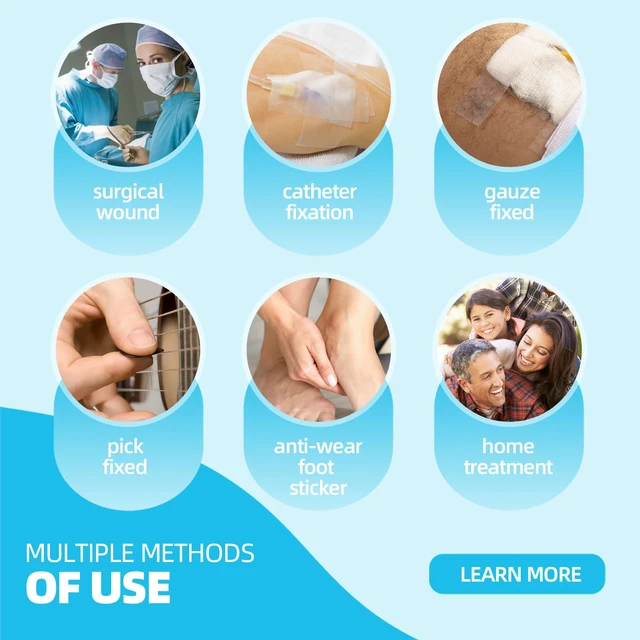 Alt view image 7 of 7 - OKPore Transparent Medical Tape (Pack of 24) - First Aid Surgical Tape Hypoallergenic and Breathable for Wound Dressing Care, Latex Free, 1in x 10yds