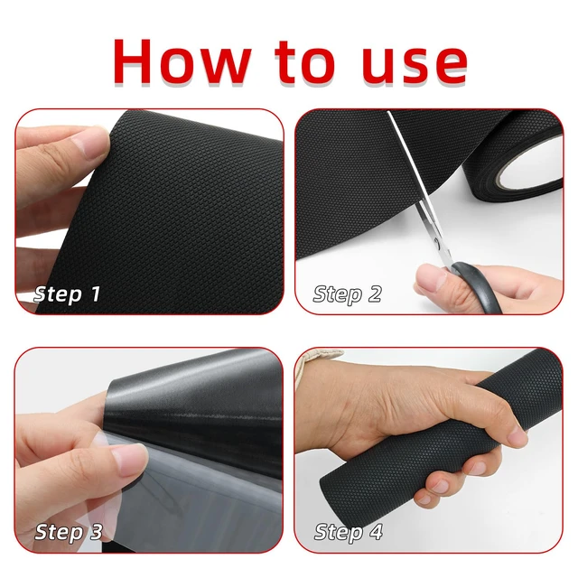 Alt view image 3 of 7 - 9" x 16.4FT Rubber Skateboard Grip Tape - Extra Wide Anti-Slip Traction Sheet, Non-Abrasive Shoe Friendly Grip Tape for Skateboard Decks, Scooters, Tool Handles, and Stairs - Black