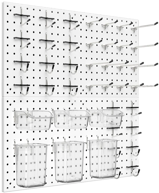 Main image of Peg Board Kit, Includes Pegboard and Accessories,with Hooks and Bins,Peg Board Wall Organizer for Office,Ornaments Display,Crafts Organization (66, White)