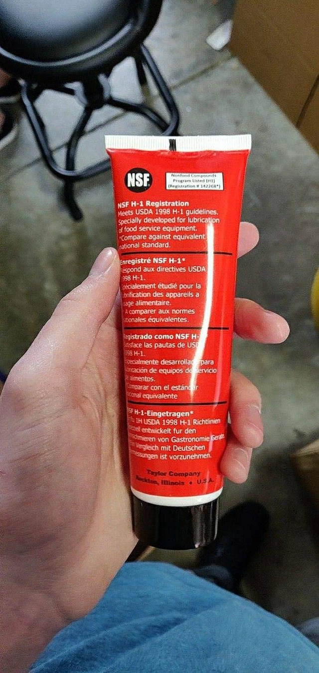 Alt view image 3 of 3 - Taylor Red High Performance Food Grade Lubricant 4oz - Heat Treatment Soft Serve Machine Lube - NSF H1 Certified Sanitary Lubricant - Heavy Duty Grease by FryOilSaver Co. (Pack of 2)