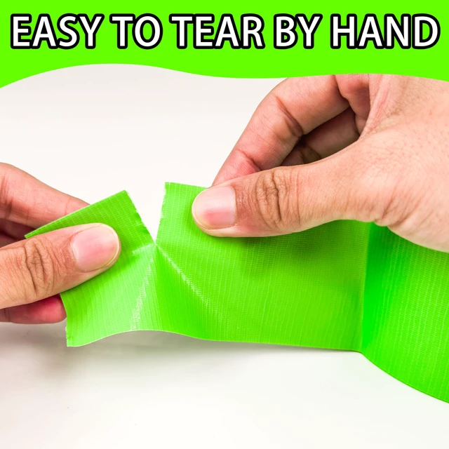 Alt view image 3 of 6 - 5-Pack Green Heavy Duty Duct Tape, 2 inches x 30 Yards, Strong, Flexible, No Residue, All-Weather and Tear by Hand - Bulk Value for Repairs, Industrial, Professional Use