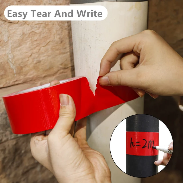 Alt view image 3 of 6 - 5-Pack Red Heavy Duty Duct Tape, 2 inches x 30 Yards, Strong, Flexible, No Residue, All-Weather and Tear by Hand - Bulk Value for Repairs, Industrial, Professional Use