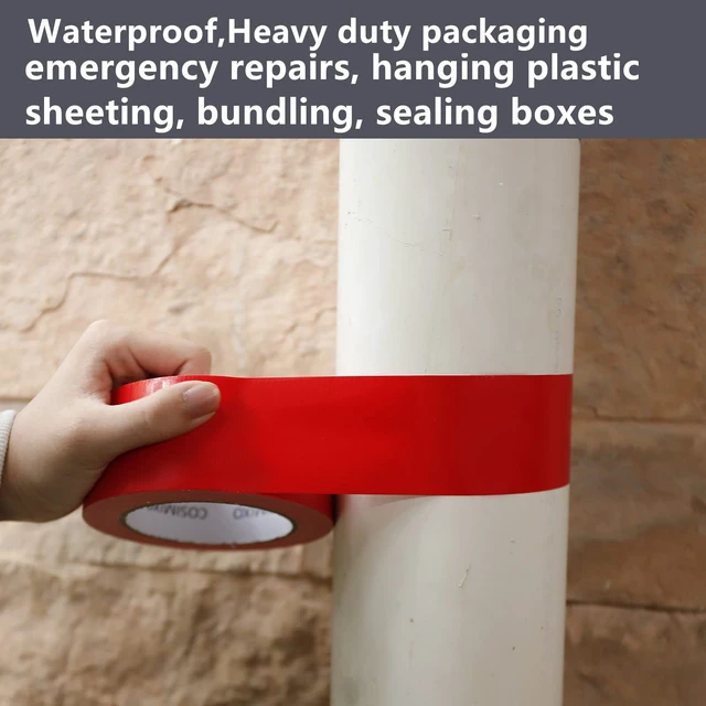 Alt view image 5 of 6 - 5-Pack Red Heavy Duty Duct Tape, 2 inches x 30 Yards, Strong, Flexible, No Residue, All-Weather and Tear by Hand - Bulk Value for Repairs, Industrial, Professional Use