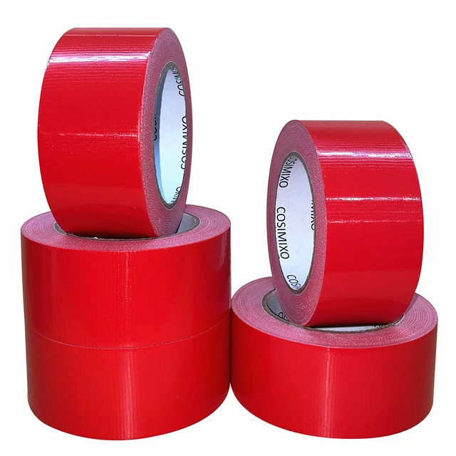 Alt view image 6 of 6 - 5-Pack Red Heavy Duty Duct Tape, 2 inches x 30 Yards, Strong, Flexible, No Residue, All-Weather and Tear by Hand - Bulk Value for Repairs, Industrial, Professional Use