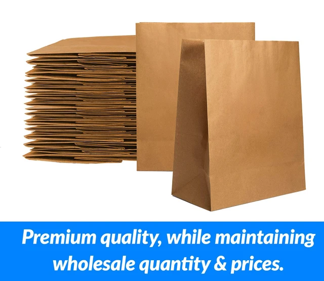 Alt view image 3 of 7 - Paper Grocery Bags (125 Pcs Bulk) (12x7x17) 70 Lbs Basis, Extra Heavy Duty | Brown Paper Bag, Large Grocery Kraft Sacks | Takeout, Restaurant, Retail, Shopping