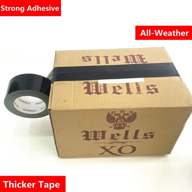 Alt view image 2 of 6 - 5-Pack Black Heavy Duty Duct Tape, 2 inches x 30 Yards, Strong, Flexible, No Residue, All-Weather and Tear by Hand - Bulk Value for Repairs, Industrial, Professional Use