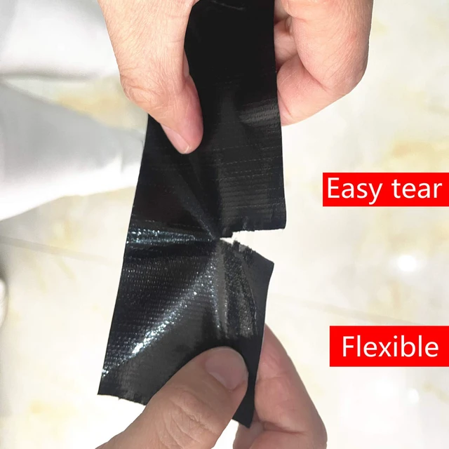 Alt view image 3 of 6 - 5-Pack Black Heavy Duty Duct Tape, 2 inches x 30 Yards, Strong, Flexible, No Residue, All-Weather and Tear by Hand - Bulk Value for Repairs, Industrial, Professional Use