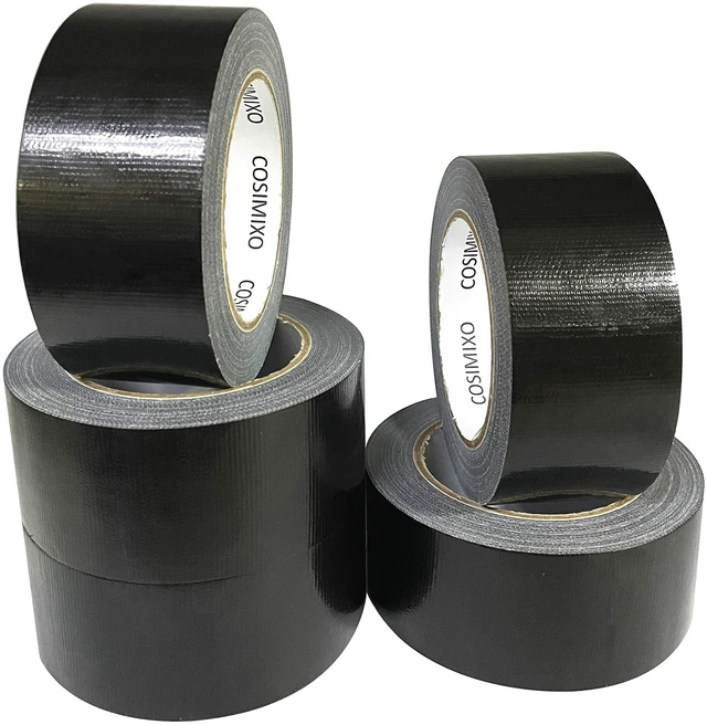 Main image of 5-Pack Black Heavy Duty Duct Tape, 2 inches x 30 Yards, Strong, Flexible, No Residue, All-Weather and Tear by Hand - Bulk Value for Repairs, Industrial, Professional Use
