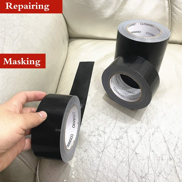 Alt view image 6 of 6 - 5-Pack Black Heavy Duty Duct Tape, 2 inches x 30 Yards, Strong, Flexible, No Residue, All-Weather and Tear by Hand - Bulk Value for Repairs, Industrial, Professional Use