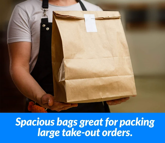 Alt view image 5 of 7 - Paper Grocery Bags (125 Pcs Bulk) (12x7x17) 70 Lbs Basis, Extra Heavy Duty | Brown Paper Bag, Large Grocery Kraft Sacks | Takeout, Restaurant, Retail, Shopping