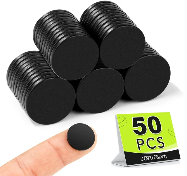 Main image of 50 Pack Small Magnets, 15x2mm Refrigerator Magnet Rare Earth Magnets Neodymium Magnet for Crafts, Whiteboard, Kitchen Cabinet