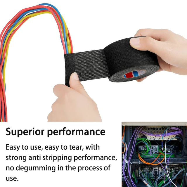Alt view image 5 of 7 - Cloth Electrical Wiring Harness Tape, 4 Roll, 2 Inch X 49.2 ft Electrical Insulation, Heat Resistant Fabric, Prevents Wiring Abrasion, Engine Bay Harness Wrap, Flexible Protective Cloth