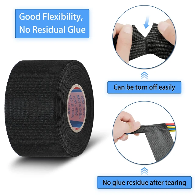 Alt view image 3 of 7 - Cloth Electrical Wiring Harness Tape, 4 Roll, 2 Inch X 49.2 ft Electrical Insulation, Heat Resistant Fabric, Prevents Wiring Abrasion, Engine Bay Harness Wrap, Flexible Protective Cloth