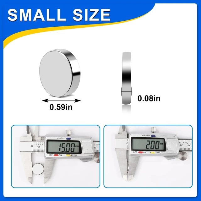 Alt view image 2 of 7 - Small Magnets, 50 Pack Refrigerator Magnets 15x2mm Rare Earth Magnets Neodymium Magnets for Crafts, Whiteboard, Kitchen Cabinet