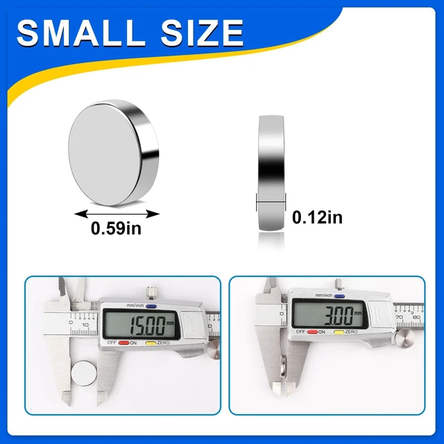 Alt view image 2 of 7 - 20 Pack Small Magnets, 15x3mm Refrigerator Magnets Rare Earth Magnet Neodymium Magnet for Crafts, Whiteboard, Kitchen Cabinet