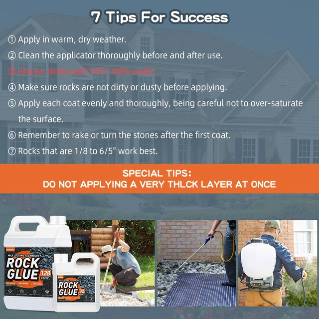 Alt view image 5 of 7 - Rock Glue,1 Gallon 99% Stronger Bond Gravel Binder for Pea Gravel, Pebble&Stone-Stop Shifting, Reduce Mess, Strong Hold for Yards, Patios, Garden Walkways, Pet Safe Mulch Bond for Landscaping