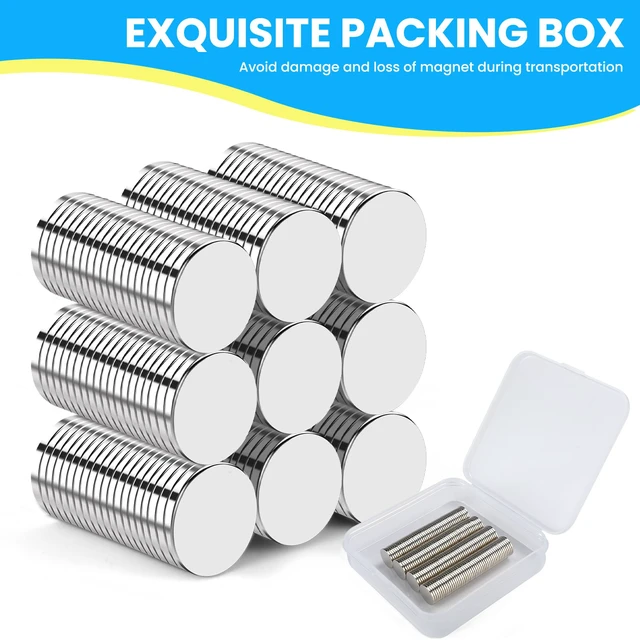 Alt view image 3 of 6 - 200 Pack Small Magnets, 10x1mm Refrigerator Magnets Rare Earth Magnets Neodymium Magnets for Crafts, Whiteboard, Kitchen Cabinet