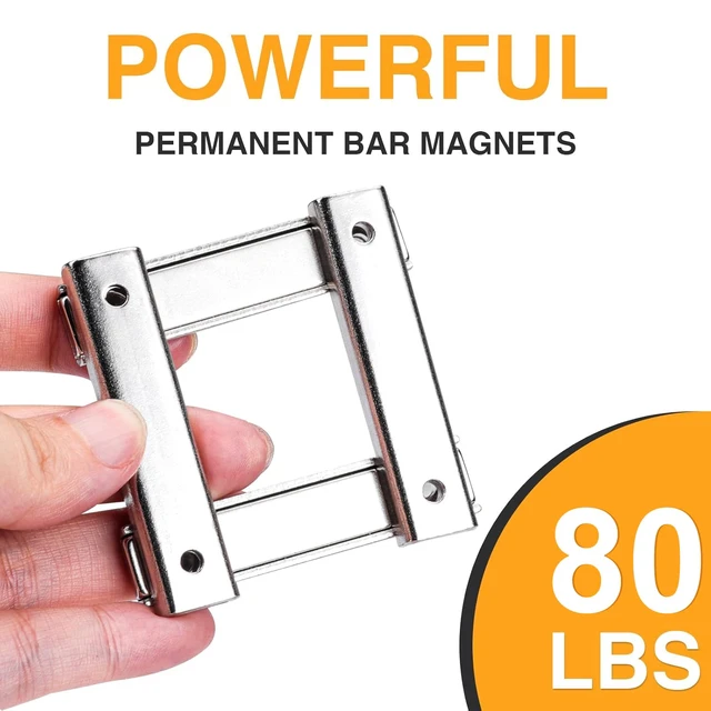 Alt view image 5 of 7 - Bar Magnets, 80Lbs 15 Pack Countersunk Hole Magnet with Screw Silver,Heavy Duty Rare Earth,Neodymium,Rectangular,for Mounting, Door, Garage, Workplace(60 x 13.5 x 5mm)