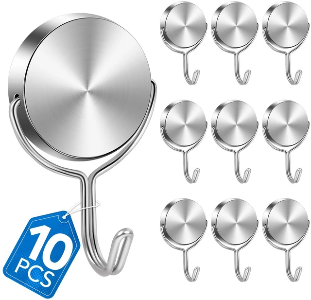 Main image of Magnetic Hooks for Cruise Cabins Essentials 2026 Door Magnets 80LBS 10 Pack Ship Walls Must Haves Classroom Strong Heavy Duty Metal Locker Decor magnet Decorations Fridge Organization Silver
