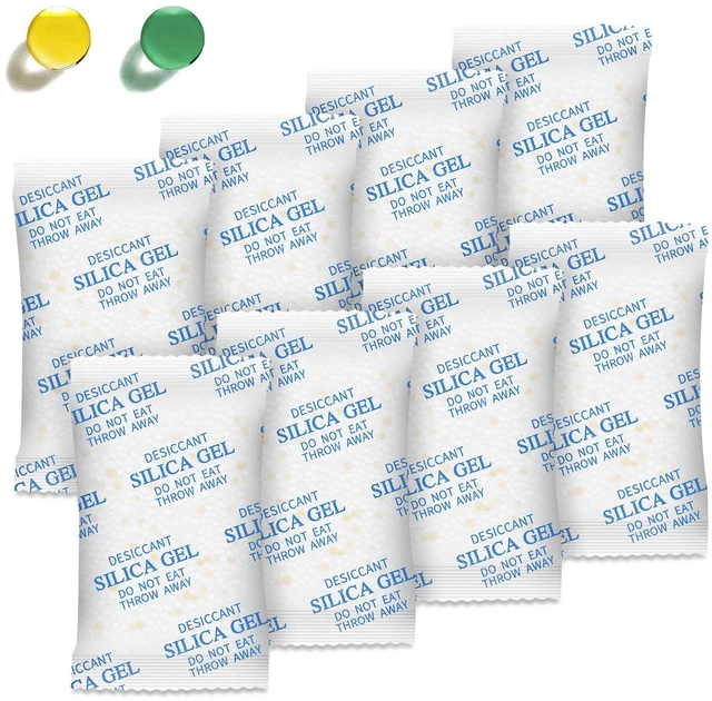 Main image of Silica Gel Packets 20 Gram 75 Packs Food Grade Moisture Absorbers with Color Indicating, Desiccant Packs for Storage, Reusable Desiccant for Foods, Storage Bins, 3D Filaments, Electronics, Safes