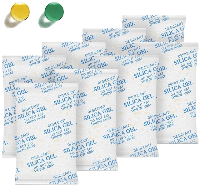 Main image of Silica Gel Packets 50 Gram 35 Packs Desiccant Packs, Moisture Absorbers for Food Storage with Color Indicating, Food Grade Silica Packets for Foods, Seeds, 3D Filaments, Electronics, Safes