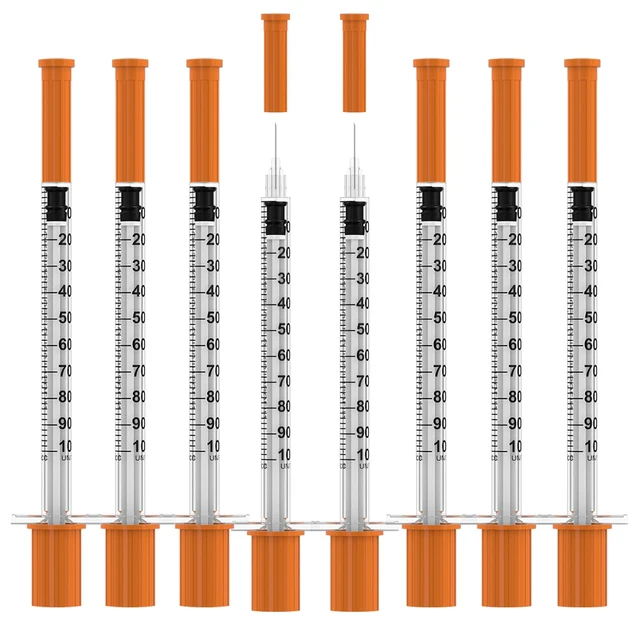 Main image of 1ml/cc Disposable Syringe with 30Ga 5/16" (8mm) Needle,(100 Pack) Individually Wrapped| Lab Supplies
