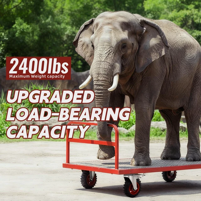 Alt view image 4 of 7 - 5 Inch Caster Wheels Heavy Duty, Casters Set of 4 Safety Dual Locking Rubber Wheels, Heavy Duty - 2400 Lbs Capacity for Workbench, Cart Wheels, Furniture, Swivel Plate Castors with mounting Hardware