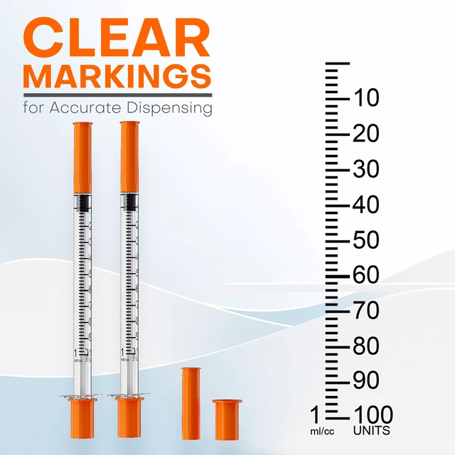 Alt view image 2 of 4 - U-100 1mL/cc 29G 1/4" (6mm) Lab Syringes, Individually Wrapped, Pack of 100