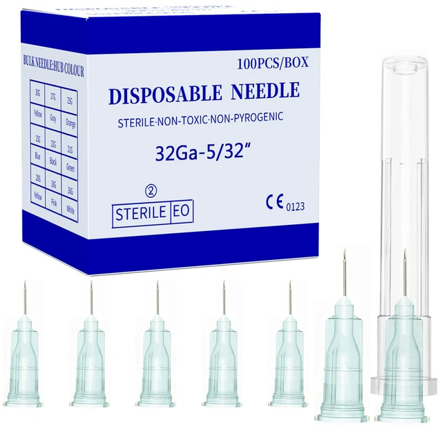 Main image of Disposable Luer Lock Needle 32Ga 4mm 100Pack(32Ga-4mm)