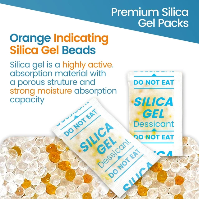 Alt view image 3 of 7 - 100PCS 5g Silica Gel Packets, Moisture Absorbers Desiccant Packs for Storage, Clothes, Shoes, Electronics, 3D Printer Filament, Jewelry, Spices, Safes, Tools