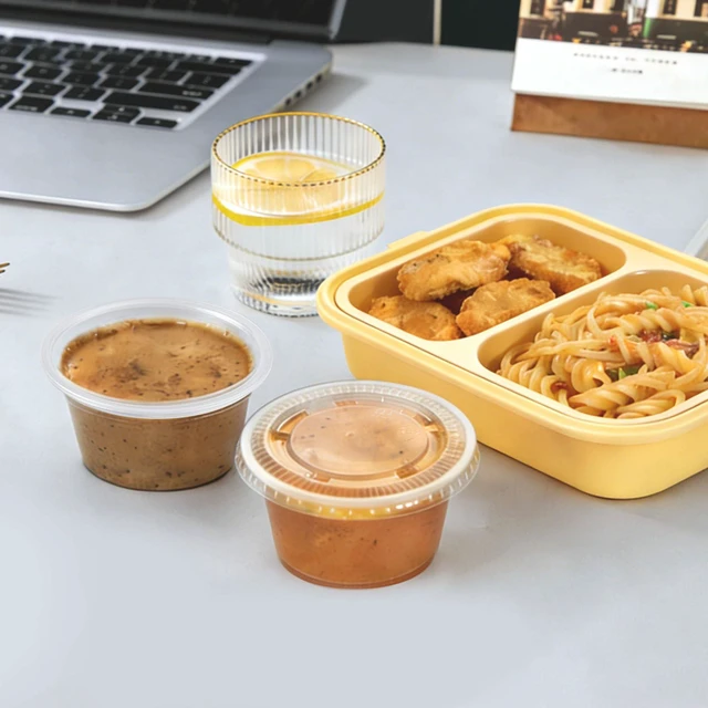 Alt view image 4 of 7 - 1000 Sets 2 oz Disposable Clear Jello Shot Cups with Lids Food-safe Portion Cups with Lids,Leak-proof Small Condiment Containers for Sauces/Salad/Dressings/Samples and Jello Shots