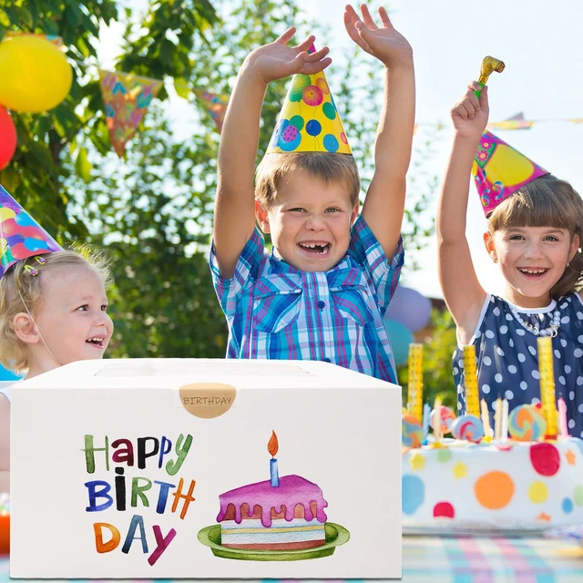 Alt view image 6 of 7 - 24pcs Cake Boxes, 10x10x5 Inches White Square Bakery Boxes with Window Cajas Pasteles for Cake, Mother's Day, Pastries, Chocolates, Cookies, Pie, Birthday Party, Wedding, Graduation