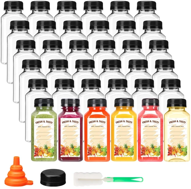 Main image of 8oz Plastic Juice Bottles with Caps, 36pcs Clear Juice Containers Reusable Clear Bulk Beverage Containers for Juice, Milk and Other Beverages, Leak Proof