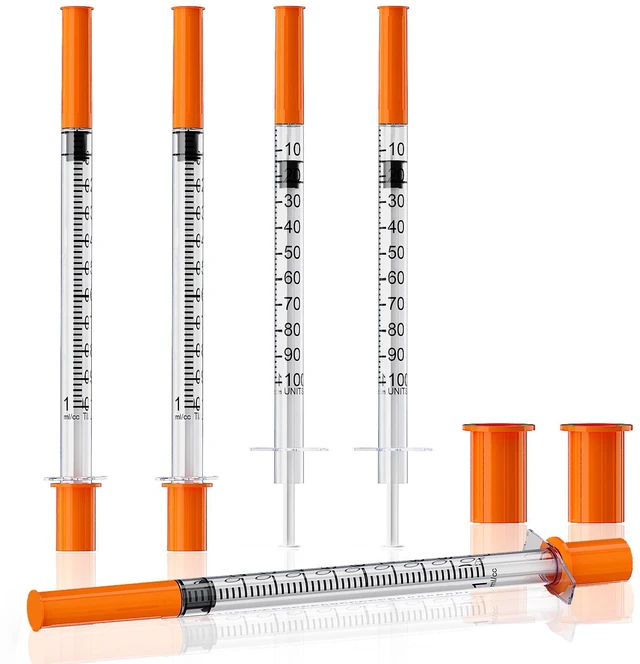 Main image of 31G 1/4''(6mm) U-100 1mL/cc Lab Syringes Individually Wrapped, Pack of 100
