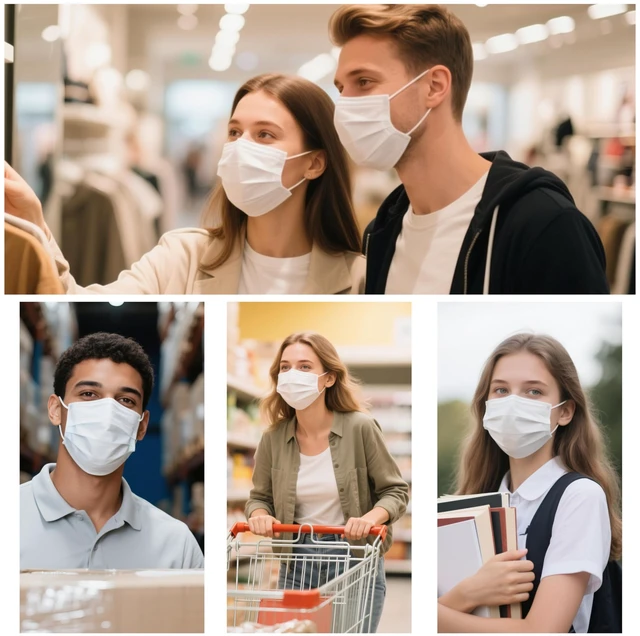 Alt view image 6 of 7 - 100Pcs Disposable Face Masks, White Face Mask, 3 Ply Disposable Mask Breathable Mask with Elastic Ear Loops for Adults, Great for Outdoors, Home, Office, School
