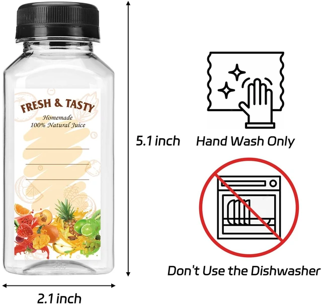 Alt view image 2 of 7 - 8oz Plastic Juice Bottles with Caps, 36pcs Clear Juice Containers Reusable Clear Bulk Beverage Containers for Juice, Milk and Other Beverages, Leak Proof