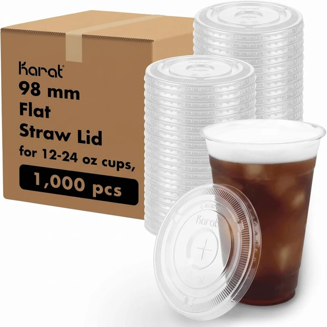 Main image of C-KC626TS 98mm Diameter Flat Lids for Cold Cups, Case of 1000