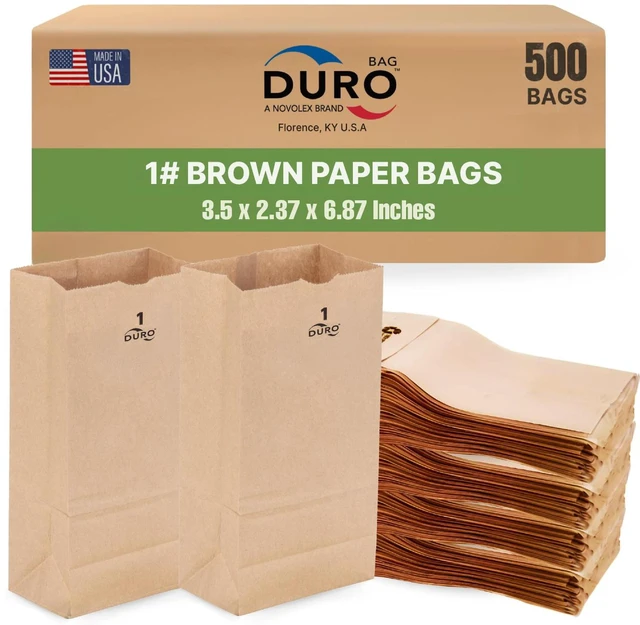 Main image of 18401 1# Small Brown Paper Bags, 3.5 x 2.37 x 6.87 Inches, 500 Ct Made In USA | Extra Small Disposable Paper Bags Ideal for Cookies, Treats, & Candy