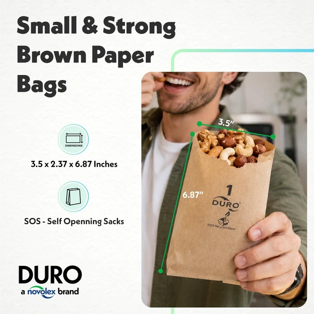 Alt view image 2 of 7 - 18401 1# Small Brown Paper Bags, 3.5 x 2.37 x 6.87 Inches, 500 Ct Made In USA | Extra Small Disposable Paper Bags Ideal for Cookies, Treats, & Candy