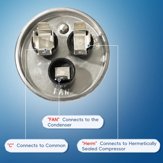 Alt view image 4 of 7 - 35+5 uF 35/5 MFD ±6% 370V/440VAC CBB65 Dual Run Circular Start Capacitor for Heat Pump Air ConditionerTen Years of Coverage