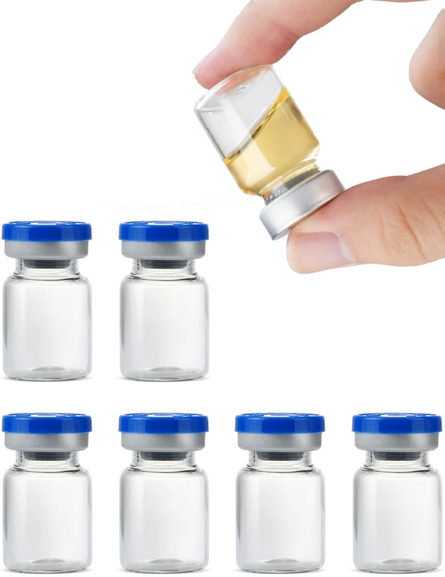 Main image of 5ml Glass Vials for Injections, Self-Healing Injection Port, Sterile Empty Vials for Injections with Sealed Cap (50 Pack)
