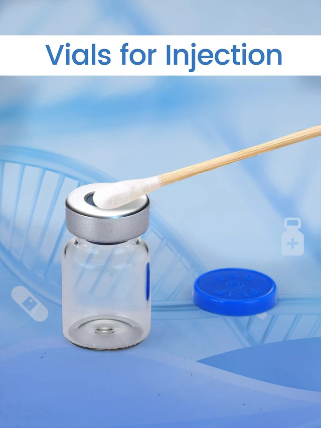 Alt view image 3 of 6 - 5ml Glass Vials for Injections, Self-Healing Injection Port, Sterile Empty Vials for Injections with Sealed Cap (50 Pack)