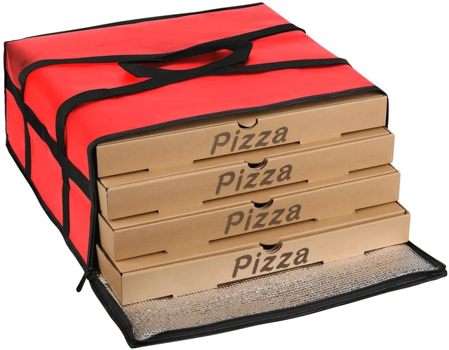 Main image of 20x20x8 RED Pizza Carrier Insulated Bags Large for Deliveries, Insulated Pizza Carrier Delivery Bag Food Bag for Personal and Professional Use